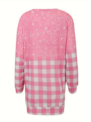 Casual Dress Women's Plus Allover Print Long Sleeve