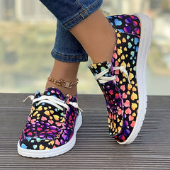 Colorful Heart Pattern Women's Style Skate Shoes