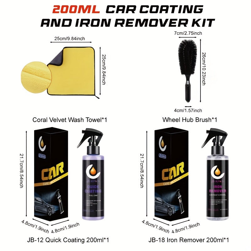 Car Coating & Iron Remover Kit 50-200ml Protect Wheels & Brake Discs