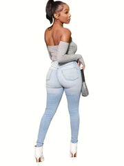 Ripped High Rise Skinny Jeans