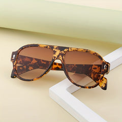 Men's Large Frame UV Resistant Sunglasses Leopard Print Beach Sunglasses