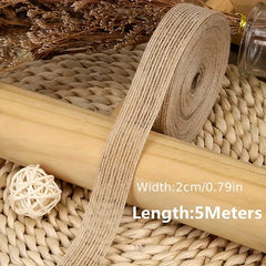5M Natural Jute Ribbon Bow Crafts DIY Vintage Jute Burlap Gift Wrapping Sewing