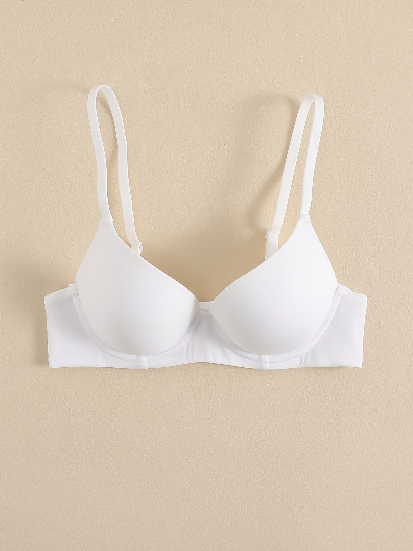 Glossy Mold Cup Push Up Bra Breathable Knitted Fabric Intimates Lingerie
