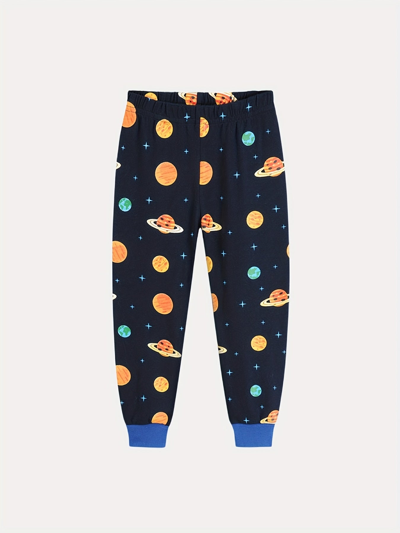 Boys Space Planets Graphic Cotton Pjs Sleepwear Set