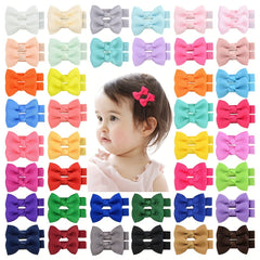 40pcs Solid Bowknot Hair Clip Decorative Accessories for Baby Girls