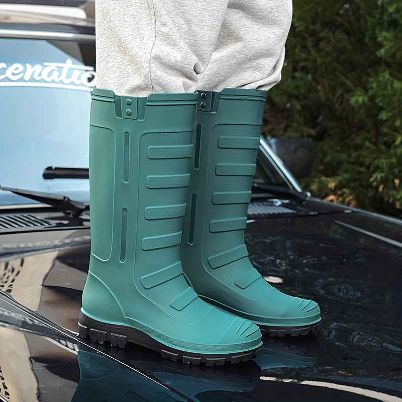 Men High Top Rain Boots Waterproof Non slip Shoes for Outdoor Walking Fishing