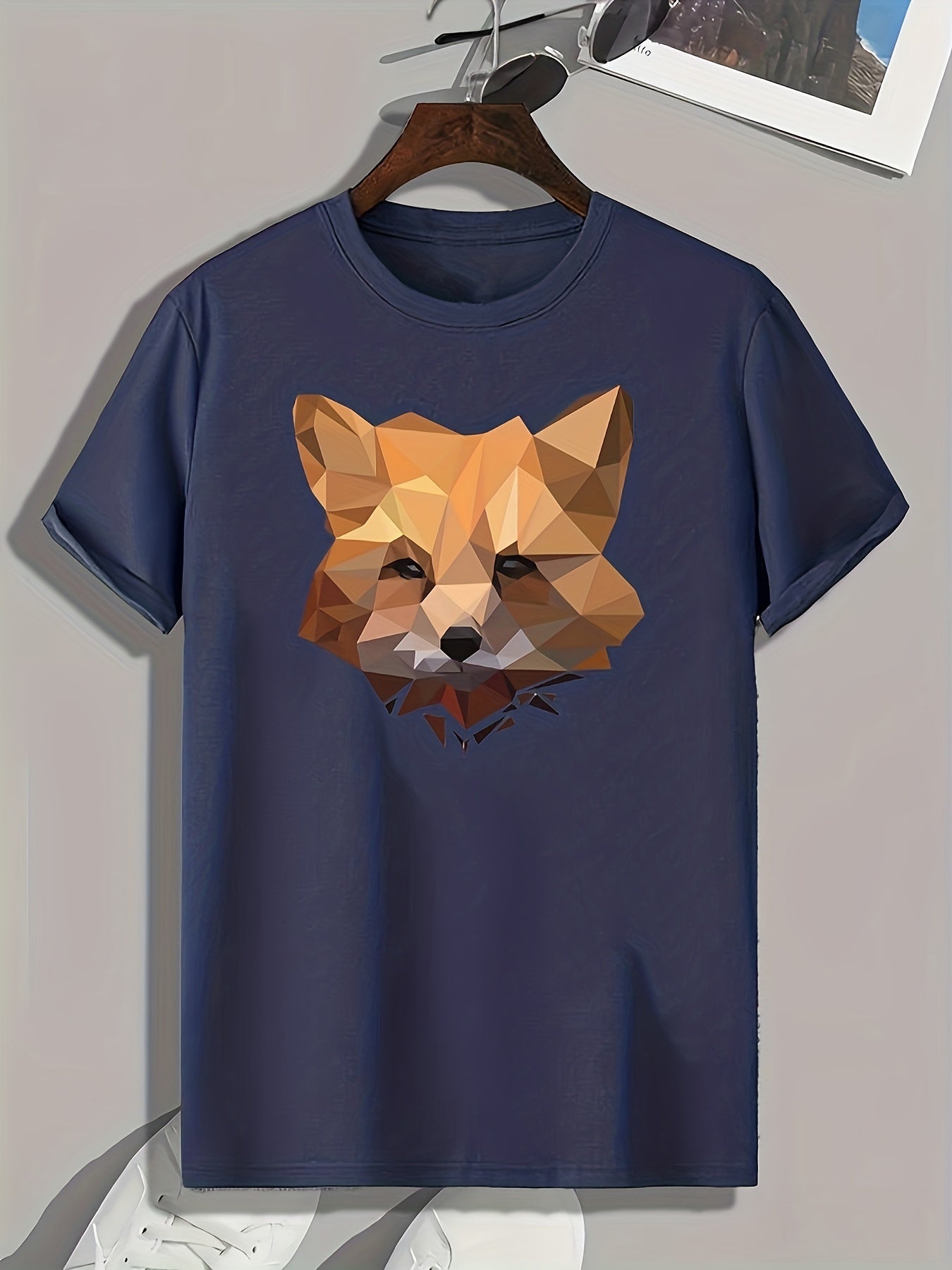 Fox Pattern Print Men's Sports T-shirt Graphic Tee