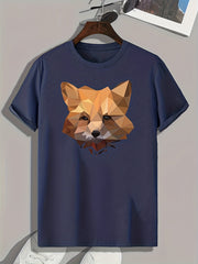Fox Pattern Print Men's Sports T-shirt Graphic Tee