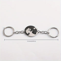 Cat Loving Heart Pendant Keychain for Car Keys Backpacks Wallets