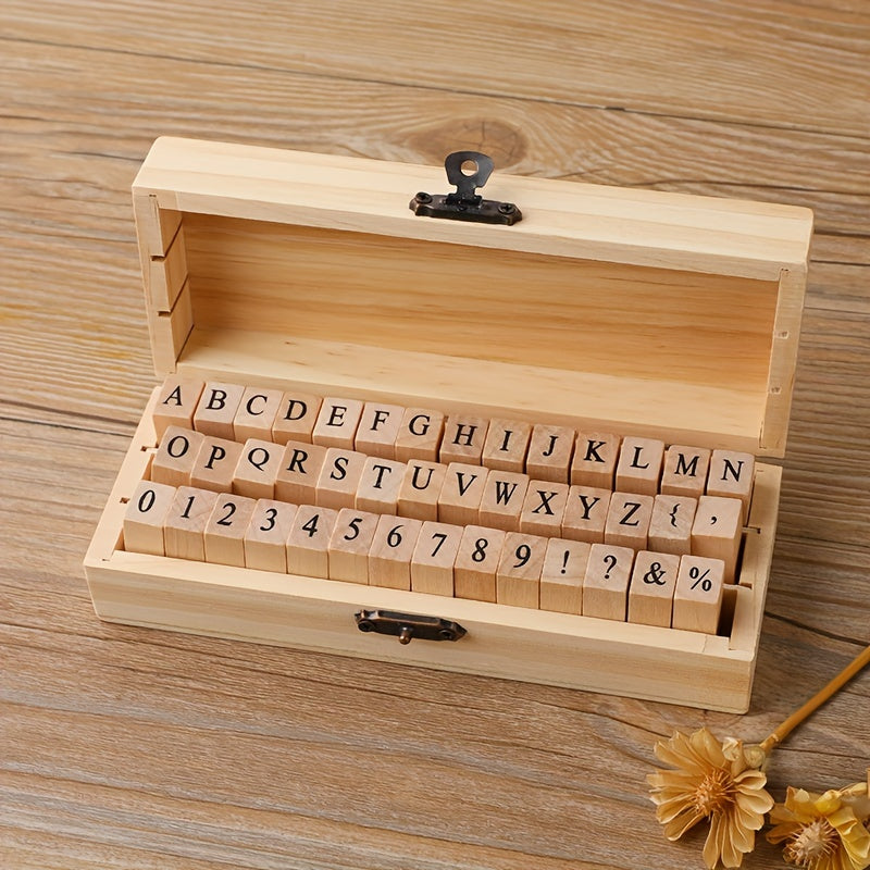 42pcs Classic Vintage Wooden Stamps Set DIY Craft