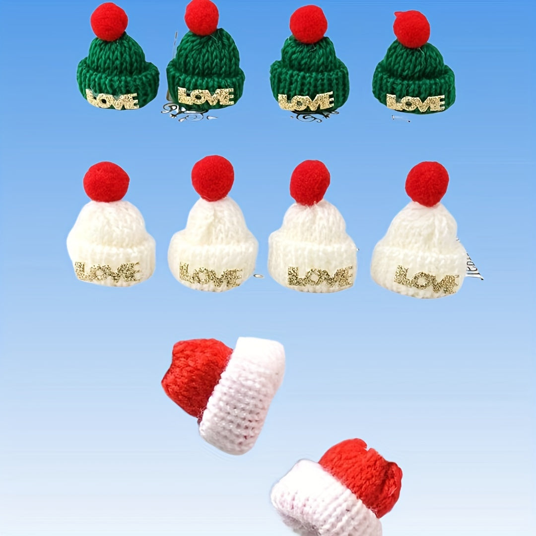 Christmas Mini Yarn Cap Bottle Cap DIY Doll Decoration