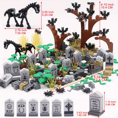 Marumine Halloween Building Blocks Set 265pcs Cemetery Tombstone Mosaic Toy