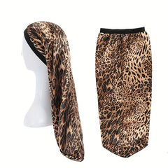 Satin Bonnet Leopard Print Night Cap Hair Care Cap