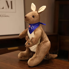 Mother and Child Kangaroo Plush Toy Doll Zoo Simulation Scenic Area Gift