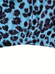 Leopard Print High Rise Flared Leg Trousers