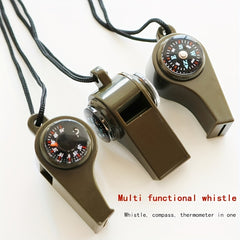 3-in-1 Emergency Whistle Compass Thermometer for Outdoor Sports