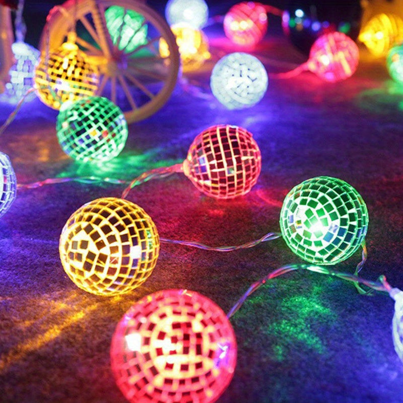 LED Mirror Ball Light String Bar Party Christmas Decoration