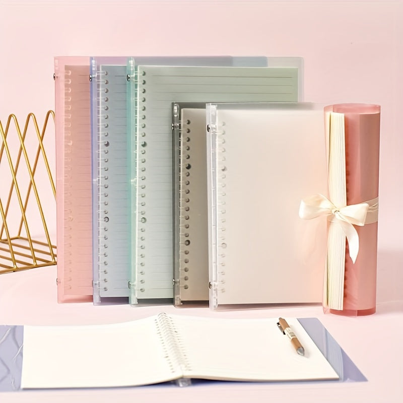 Transparent Candy A5B5 Soft Rollable Binder Notebook