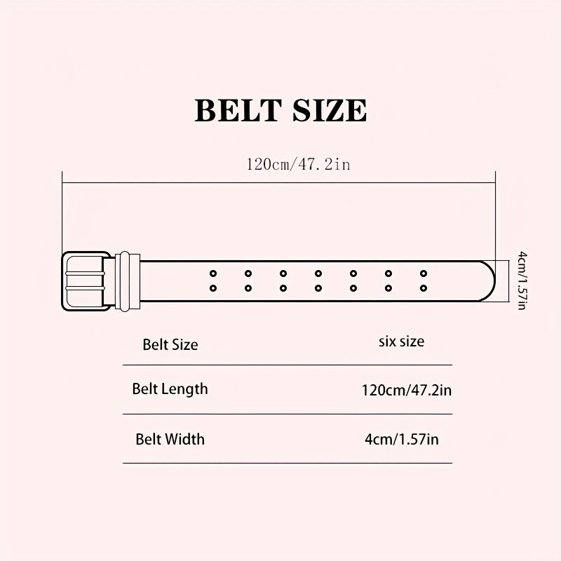 Men's Beige Hemmed Belt Casual Sports Metal Hole