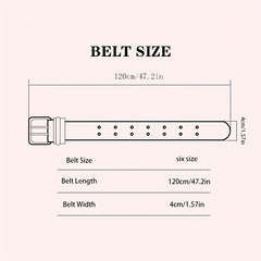 Men's Beige Hemmed Belt Casual Sports Metal Hole