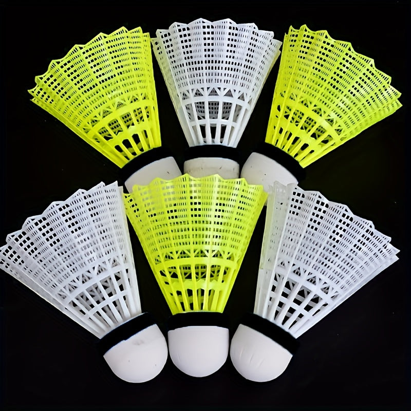 12pcs Nylon Shuttlecocks for Indoor/Outdoor Badminton Training Yellow