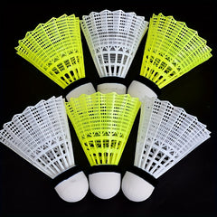 12pcs Nylon Shuttlecocks for Indoor/Outdoor Badminton Training Yellow