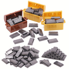 116pcs Pirate Treasure Building Set with Golden Brick Bars and Chest