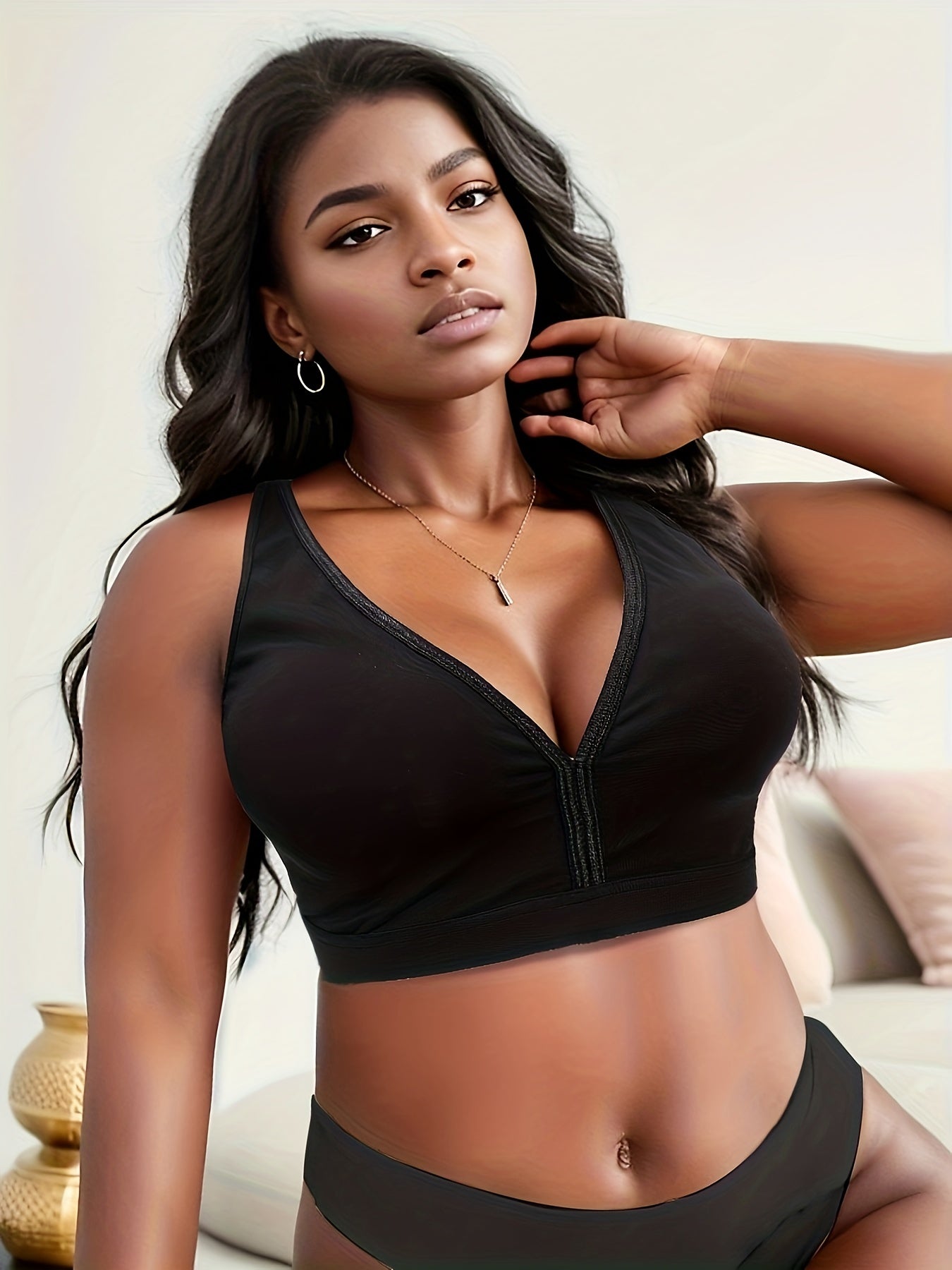 Plus Size Comfort Bra Wide Straps Wireless Medium Stretch