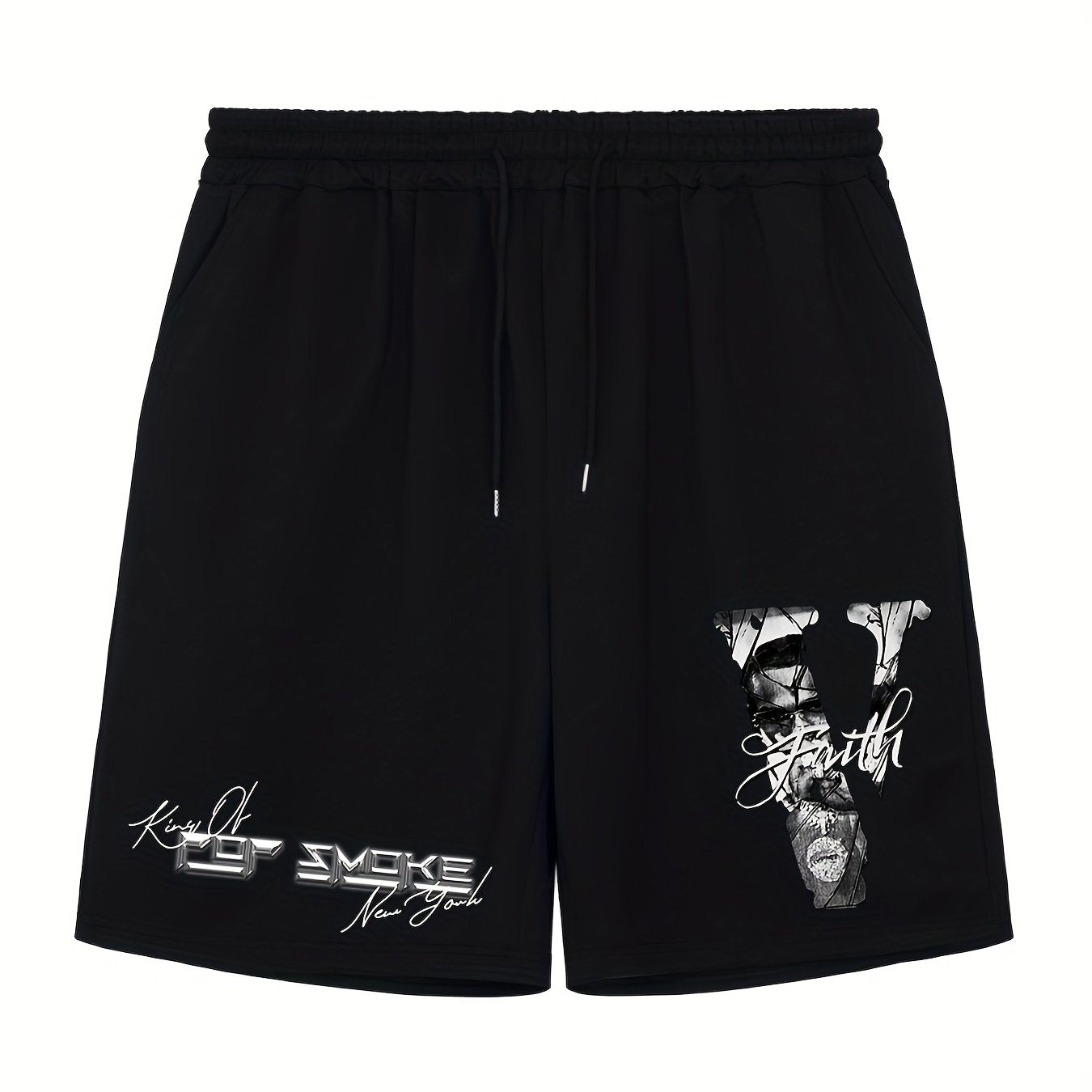 King Of York Men's Comfy Solid Elastic Waist Shorts