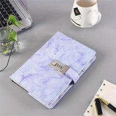 Marbled Vintage Codebook Lock Notebook Soft Transcript