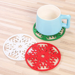Snowflake Christmas Coaster Felt Non-woven Heat insulating Coaster