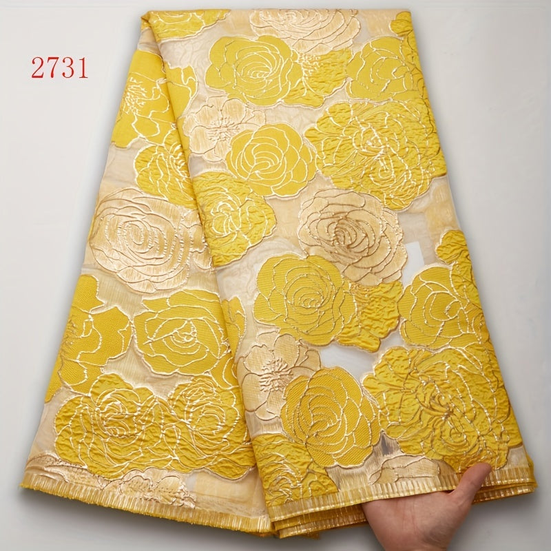 African Brocade Mesh Lace Fabric High French Gild Tulle Lace Fabric Sewing