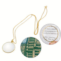 5x Magnifying Glass Necklace Pendant, 1.7in Lens, Ideal Gift