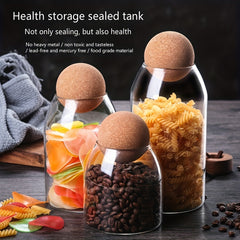 3pcs Clear Glass Storage Jar with Cork Lid, Airtight Canister Set