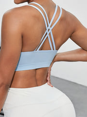 Double Back Cross Straps Sports Bra No Wire Bralette