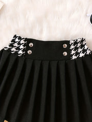 Toddler Girls Houndstooth Pleated Skirt Kids Summer Clothes