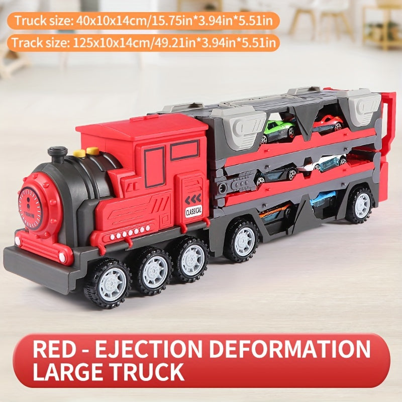 Random Ejection Deformation Large Truck Toy Car Combination