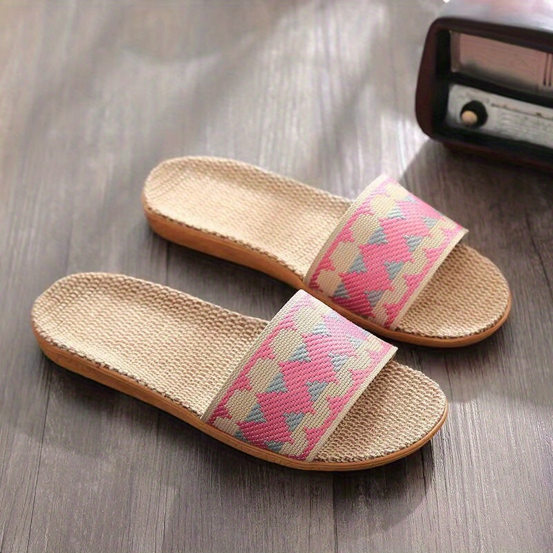 Women's Comfy Home Slides Ultra Light Fabric Open Toe Single Band Shoes