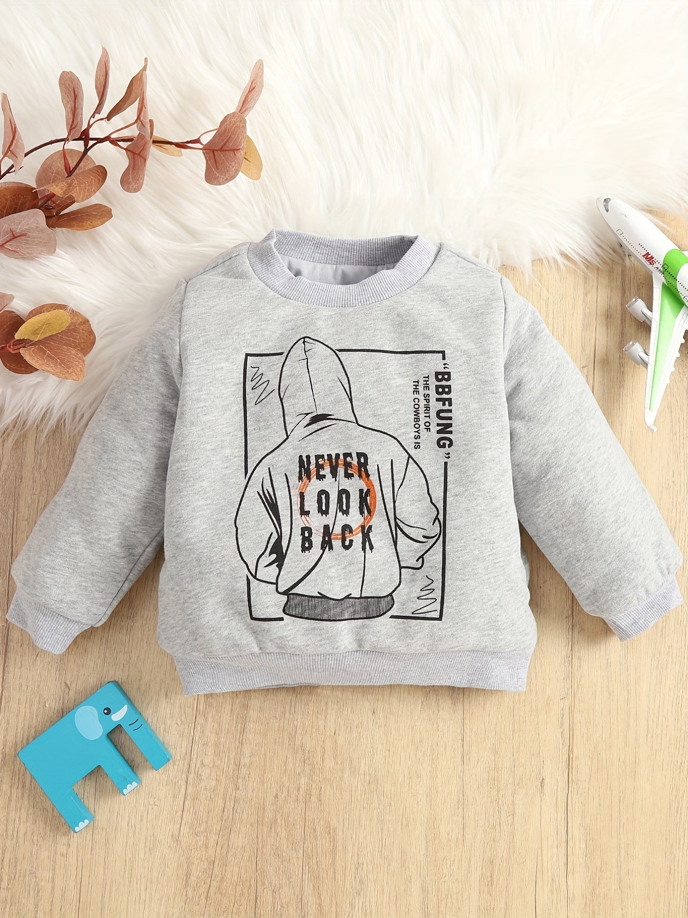 Toddler Baby Boys Casual Sweatshirt NEVER BACK Print Pullover Top