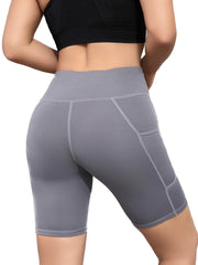 Women's Quick Dry Yoga Shorts with High Waist & Pockets