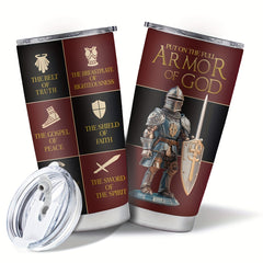 Christian God's Armor 20oz Stainless Steel Mug - Religious Inspiration Gift
