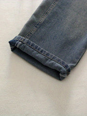 Girls Vintage Style Straight Leg Hip Hop Denim Pants