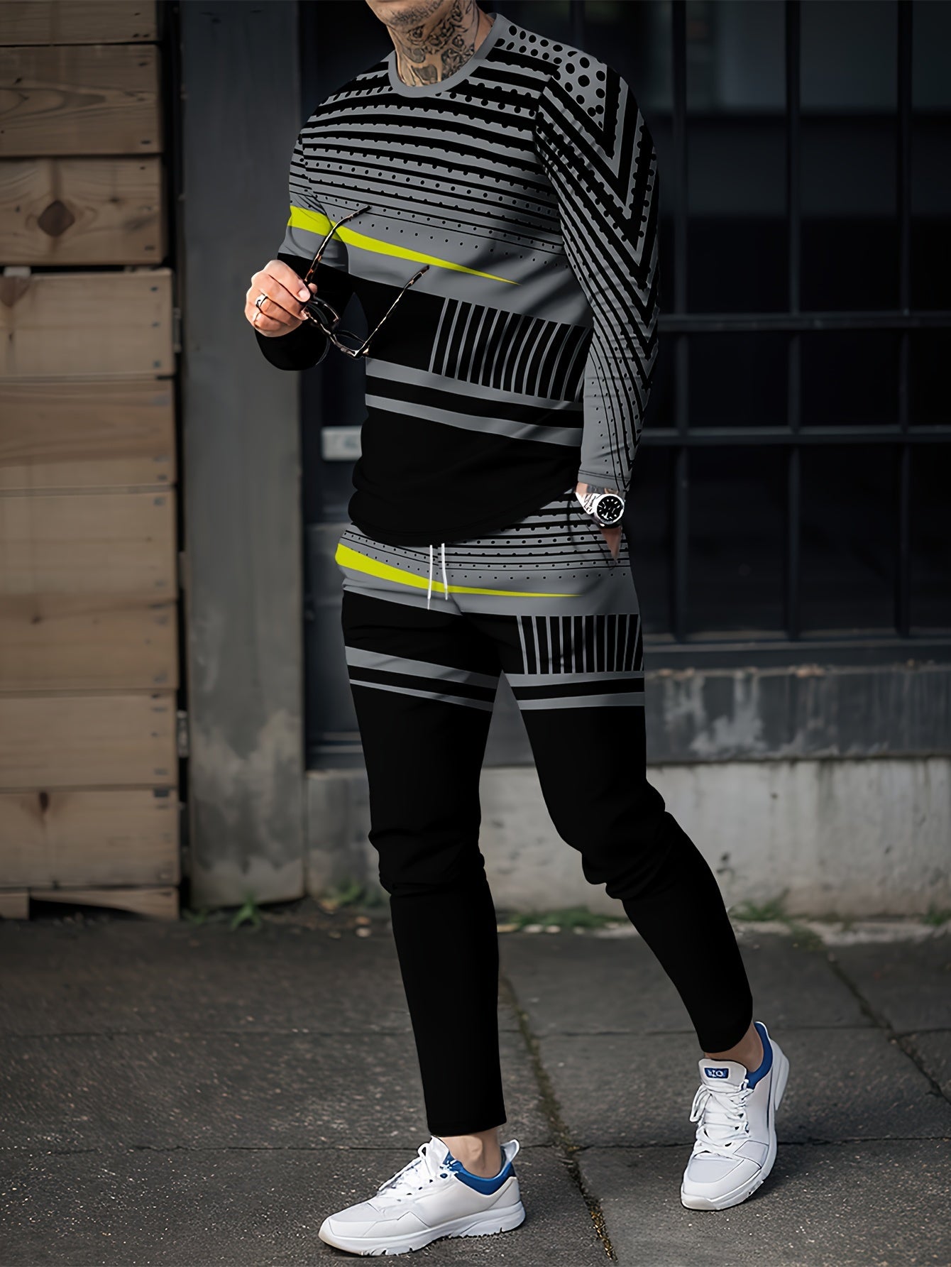 Men's Long Sleeve T-shirt & Sweatpants Set