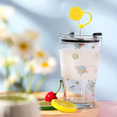 1pc Cartoon Straw Tips Cover for Drinks, Summer & Winter Drinkware Accessory