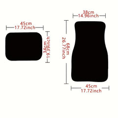 4pcs Colorful Car Floor Mats Non-slip Stain-resistant Front Rear Seat Carpets
