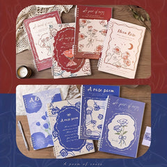 B5 Flower Rose Series Notebook Vintage Rose 1 Book 120 Pages