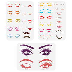 3pcs Hollow Out Drawing Stencils, Christmas Craft Supplies Stickers