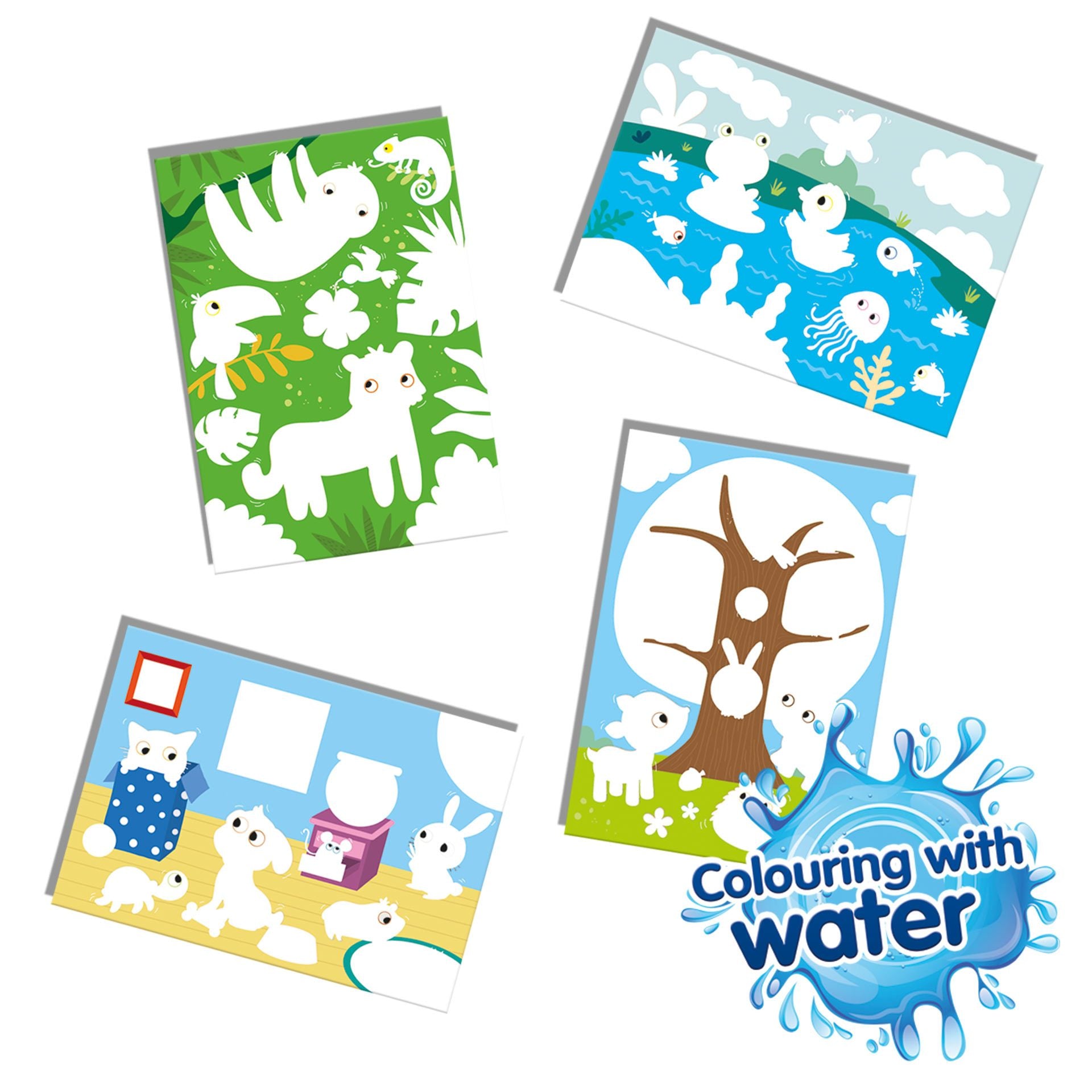 Water Hidden Animals Colouring Set