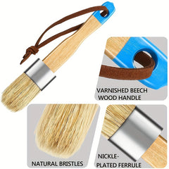 4pcs Chalk Wax Paint Brush Wooden Handle DIY Tool