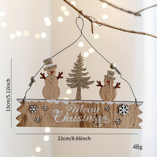 Christmas Wooden Door Number Decorative Tag Holiday Decoration